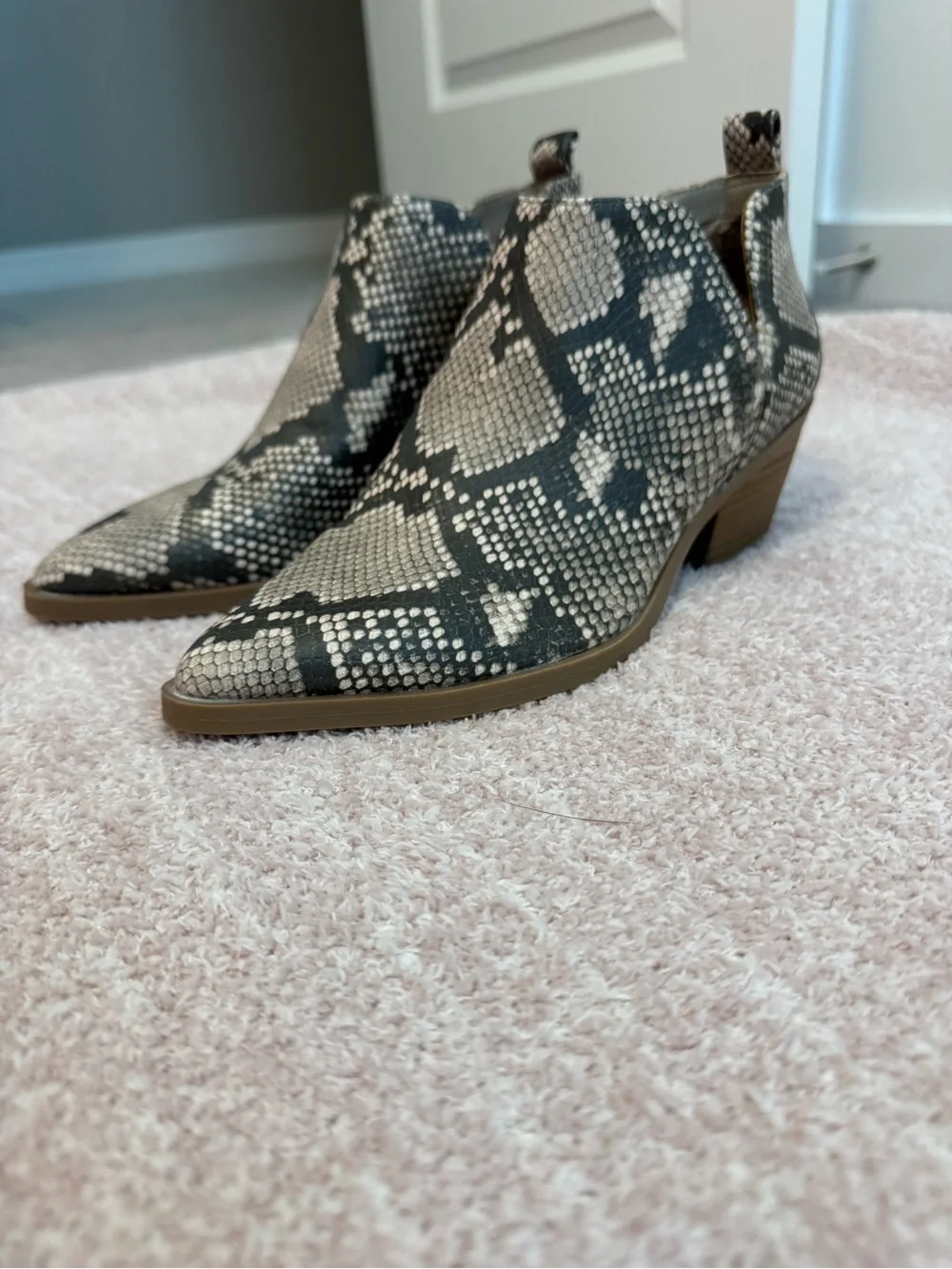 Universal Thread Cari Snake Print Cut Out Ankle Booties